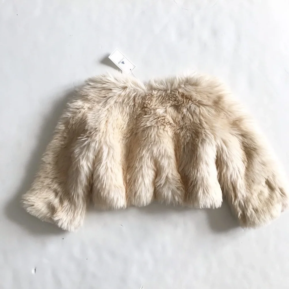 Babygap NWT faux fur shrug jacket 12-24 months